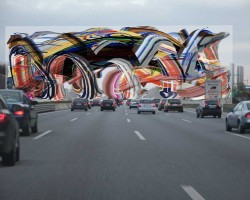 Beschleunigte Kunst auf der A9 bei München Beschleunigte Kunst auf der A9 bei München